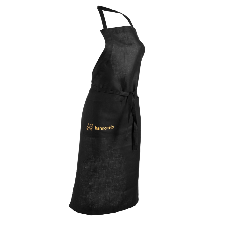 Chef's apron made of hemp fabric - black